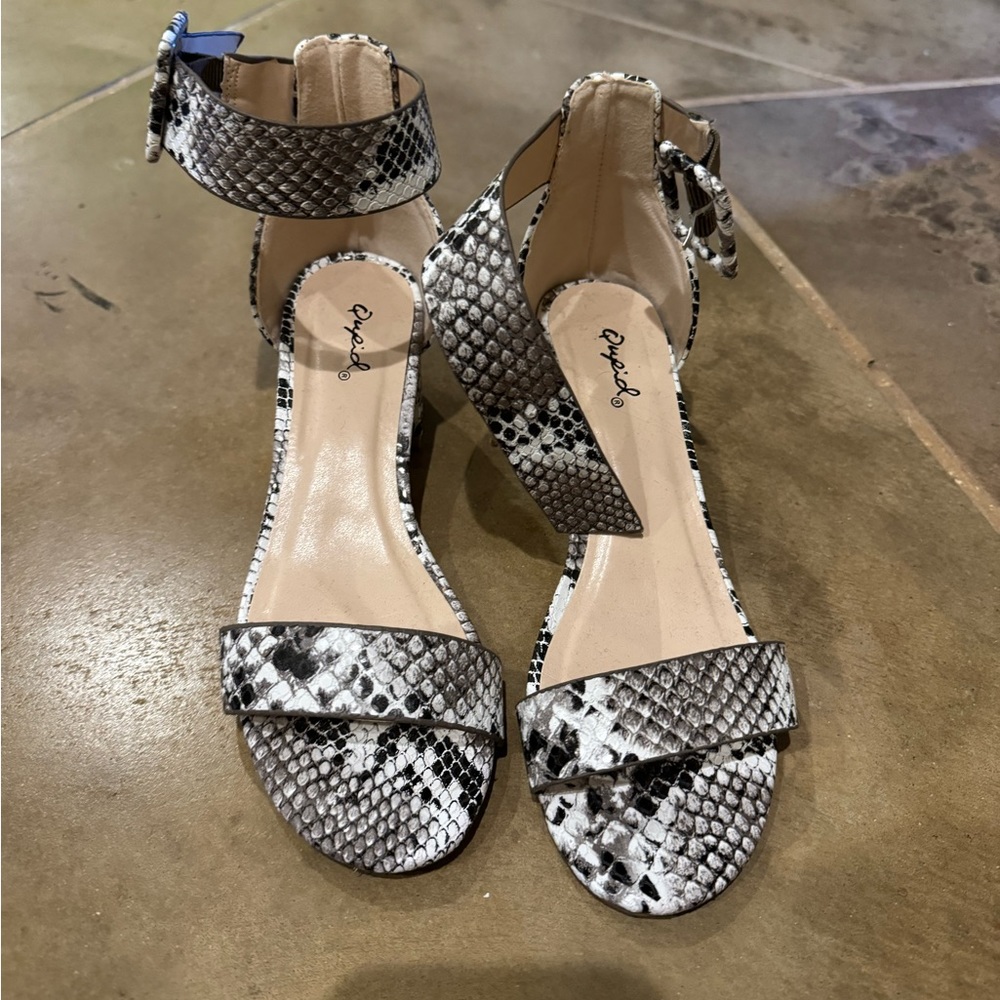 Snake Print Low Heel Shoe